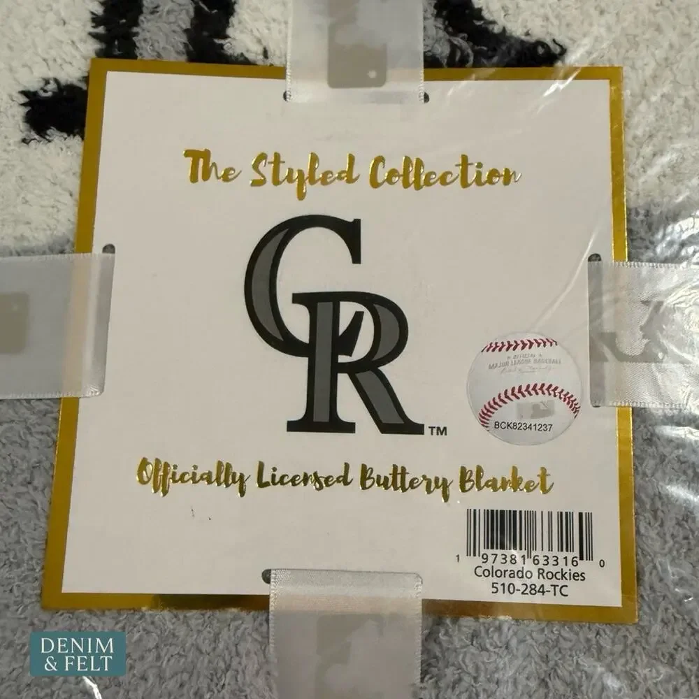 NEW The Styled‎ Collection Colorado Rockies MLB Buttery Neutral Check Blanket